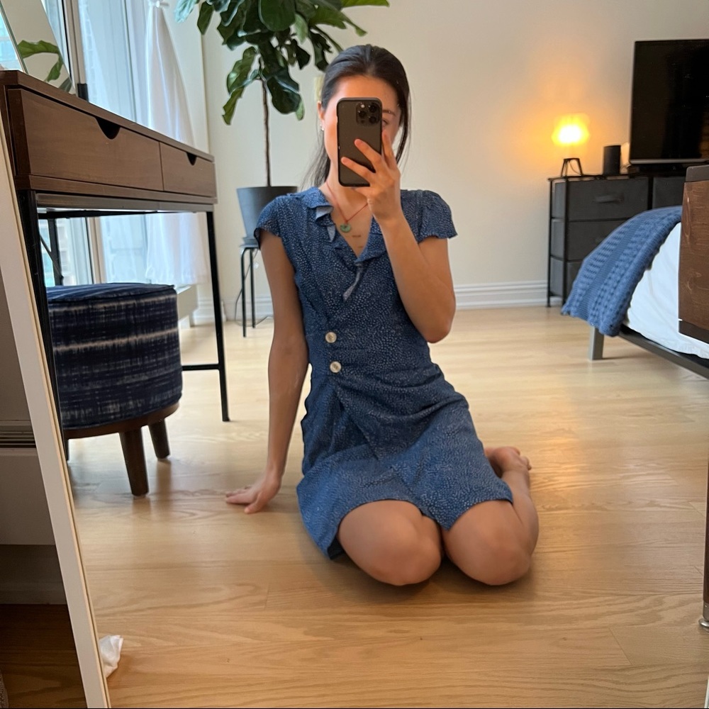 Rouje Flore Blue Dot Dress